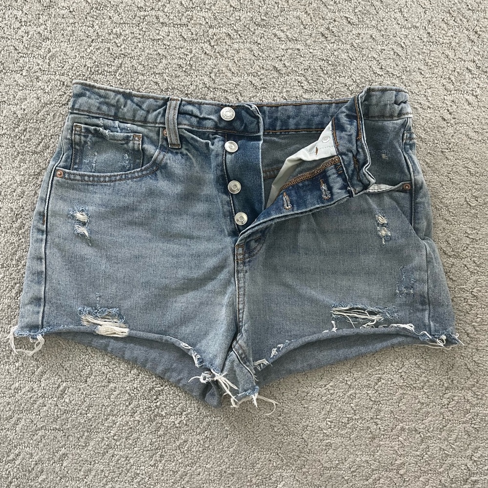 Wild Fable Blue Jean Shorts Distressed Cutoff